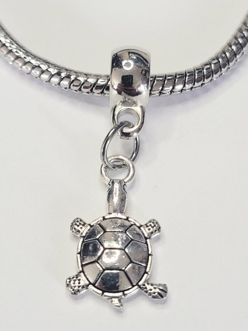 NWT For Pandora Charm Bracelets Shiny Silver Color Metal Turtle Tortoise Dangle